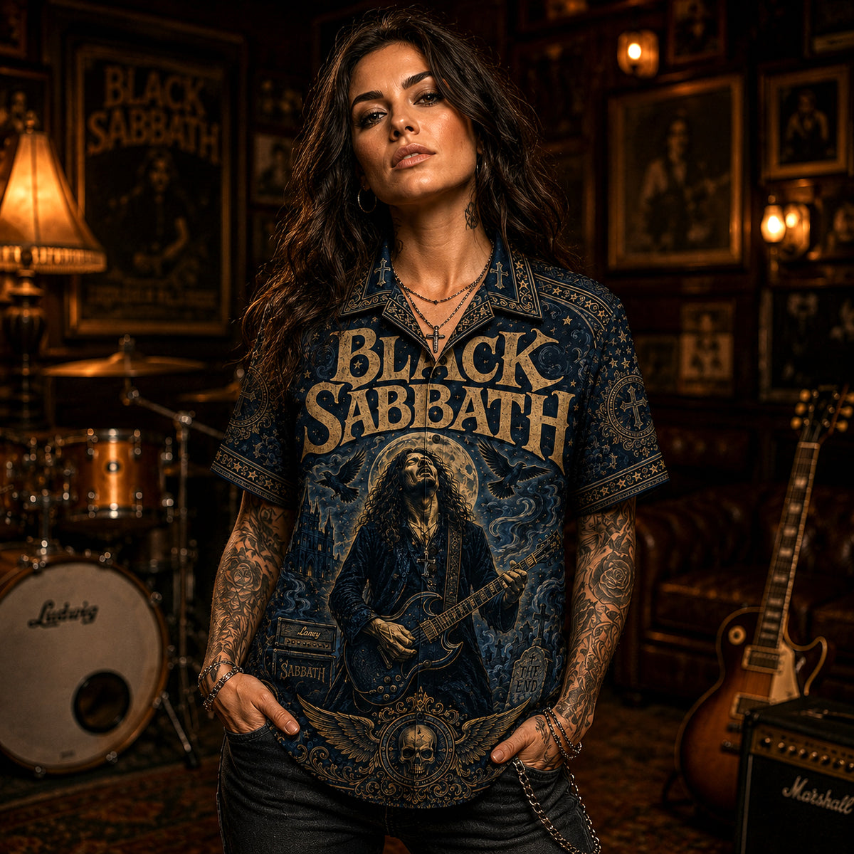 Black Sabbath Hawaiian Shirt, Sabbath Bloody Sabbath Button Up, Doom Rock Collector Gift