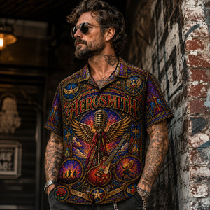 Aerosmith Hawaiian Shirt, Dream On Classic Rock Button Up, Walk This Way Music Fan Gift