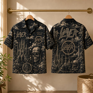 Slayer South of Heaven Hawaiian Shirt, Stage Ready Rock Button Up, Festival Music Collector Gift