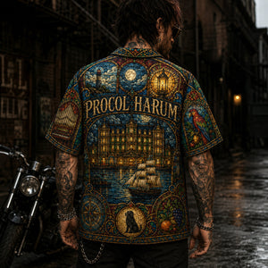 Procol Harum Hawaiian Shirt, Whiter Shade of Pale Button Up, Classic Art Rock Fan Gift
