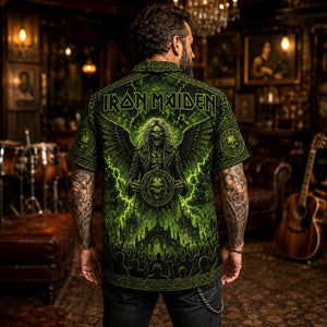 Iron Maiden Hawaiian Shirt, Seventh Son Era Button Up, Moonchild Metal Fan Gift