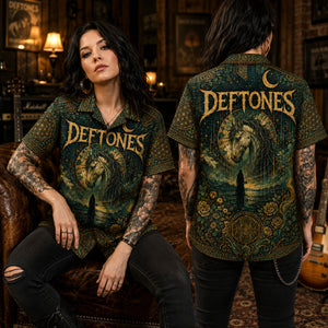 Deftones Hawaiian Shirt, Ohms Alternative Metal Button Up, Modern Heavy Music Fan Gift