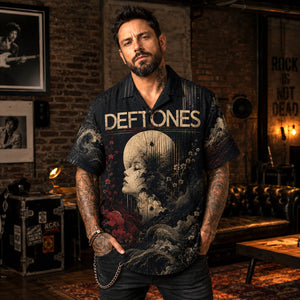 Deftones Hawaiian Shirt, Minerva Atmospheric Rock Button Up, Deftones Music Collector Gift