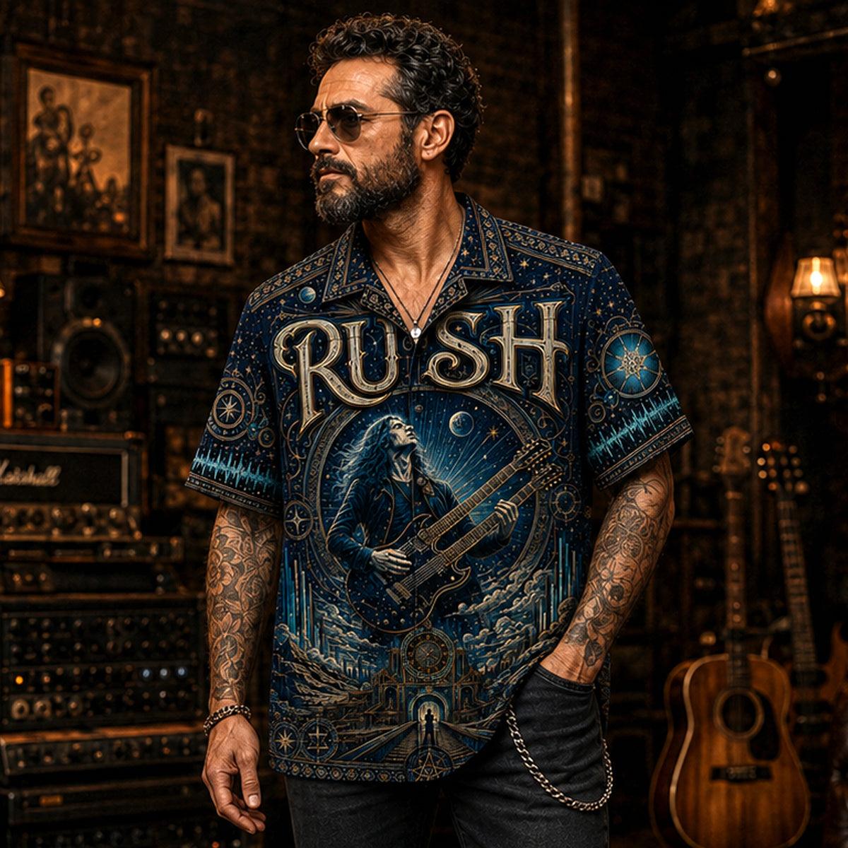 Rush Hawaiian Shirt, Grace Under Pressure Button Up, Distant Early Warning Fan Gift