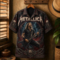 Metallica Hawaiian Shirt, Seek and Destroy Button Up, Early Thrash Fan Gift