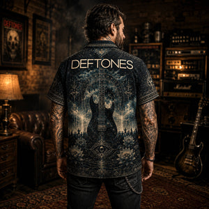 Deftones Hawaiian Shirt, Digital Bath Alt Rock Button Up, White Pony Music Fan Gift