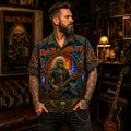 Iron Maiden Hawaiian Shirt, Eddie Mascot NWOBHM Button Up, The Trooper Metal Fan Gift