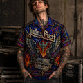 Judas Priest Hawaiian Shirt, Painkiller British Metal Button Up, Breaking the Law Fan Gift