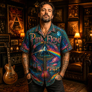 Pink Floyd Hawaiian Shirt, Atom Heart Mother Button Up, Prog Rock Collector Gift