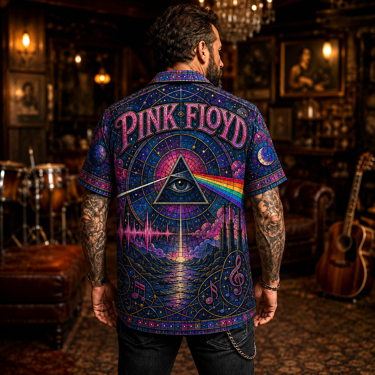 Pink Floyd Hawaiian Shirt, Division Bell Button Up, Classic Album Fan Gift