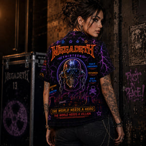 Megadeth Hawaiian Shirt, Rust in Peace Thrash Button Up, Peace Sells Metal Fan Gift