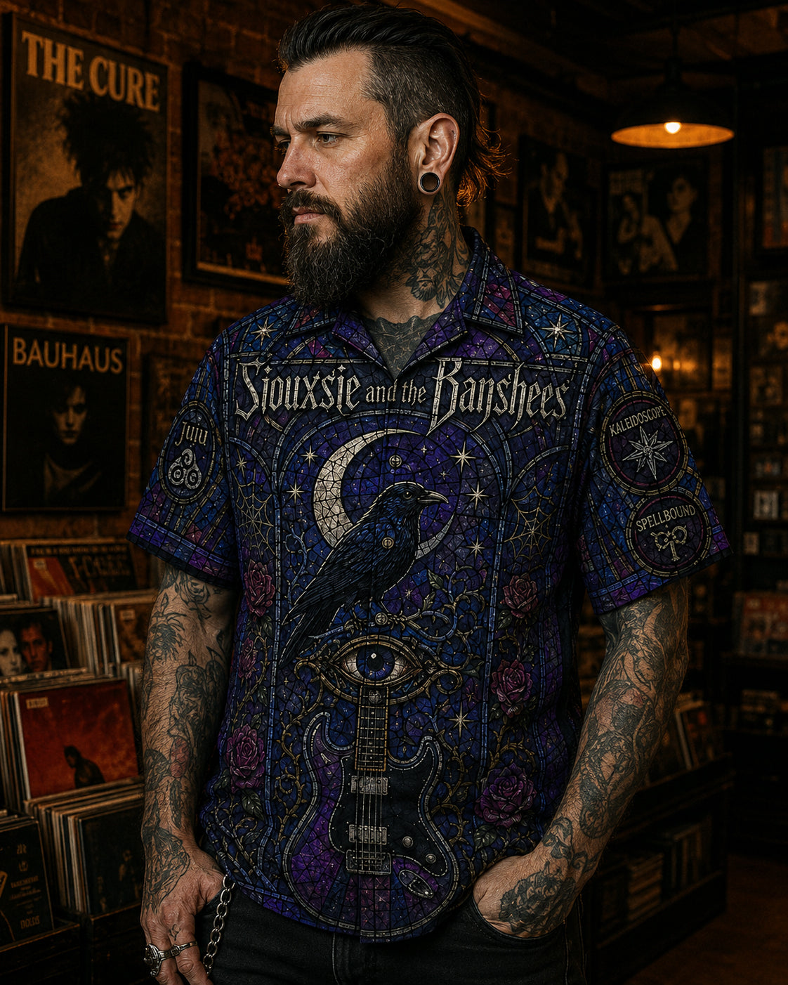 Siouxsie and the Banshees Hawaiian Shirt, Gothic Post Punk Button Up, Banshees Alternative Fan Gift