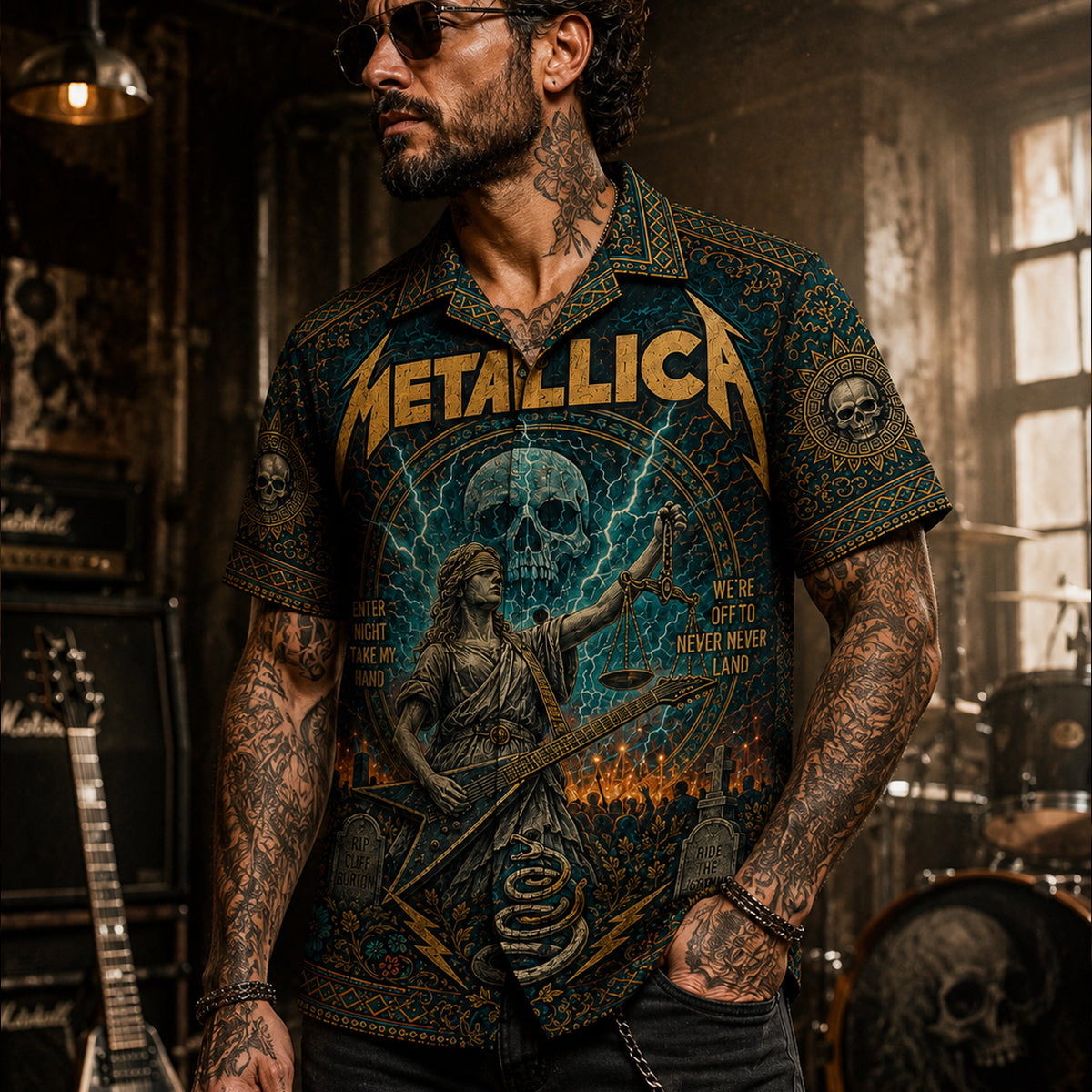 Metallica Hawaiian Shirt, Fuel Hard Rock Button Up, Reload Era Music Fan Gift