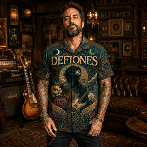 Deftones Hawaiian Shirt, Saturday Night Wrist Button Up, Cherry Waves Music Fan Gift