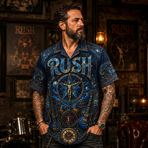 Rush Hawaiian Shirt, Hemispheres Prog Rock Button Up, Cygnus Music Fan Gift