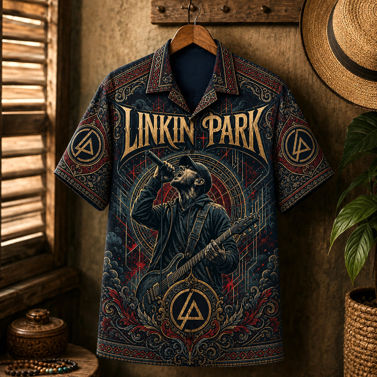 Linkin Park Hawaiian Shirt, One More Light Button Up, Modern Rock Fan Gift