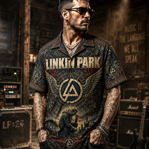 Linkin Park Hawaiian Shirt, Living Things Button Up, Burn It Down Music Fan Gift