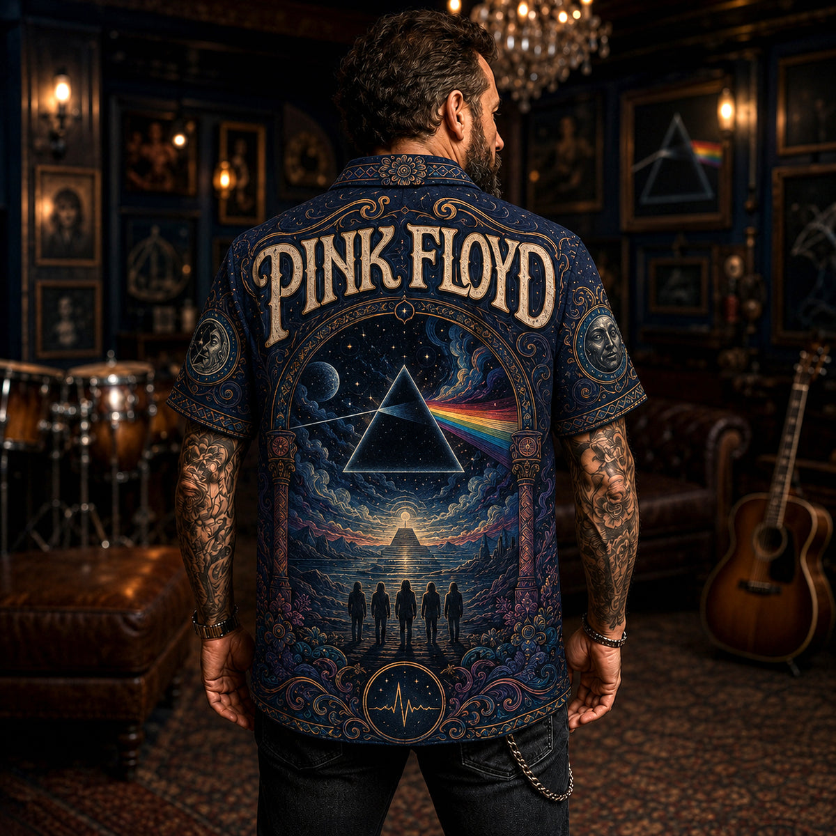 Pink Floyd Hawaiian Shirt, The Wall Prog Rock Button Up, Comfortably Numb Fan Gift