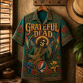 Grateful Dead Hawaiian Shirt, Truckin Psychedelic Button Up, Live Music Fan Gift