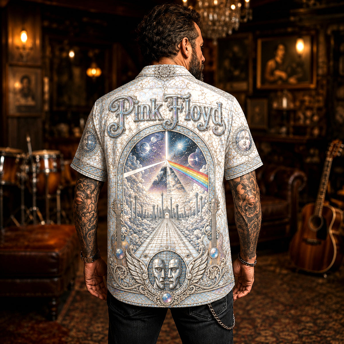 Pink Floyd Hawaiian Shirt, Comfortably Numb Button Up, The Wall Music Fan Gift
