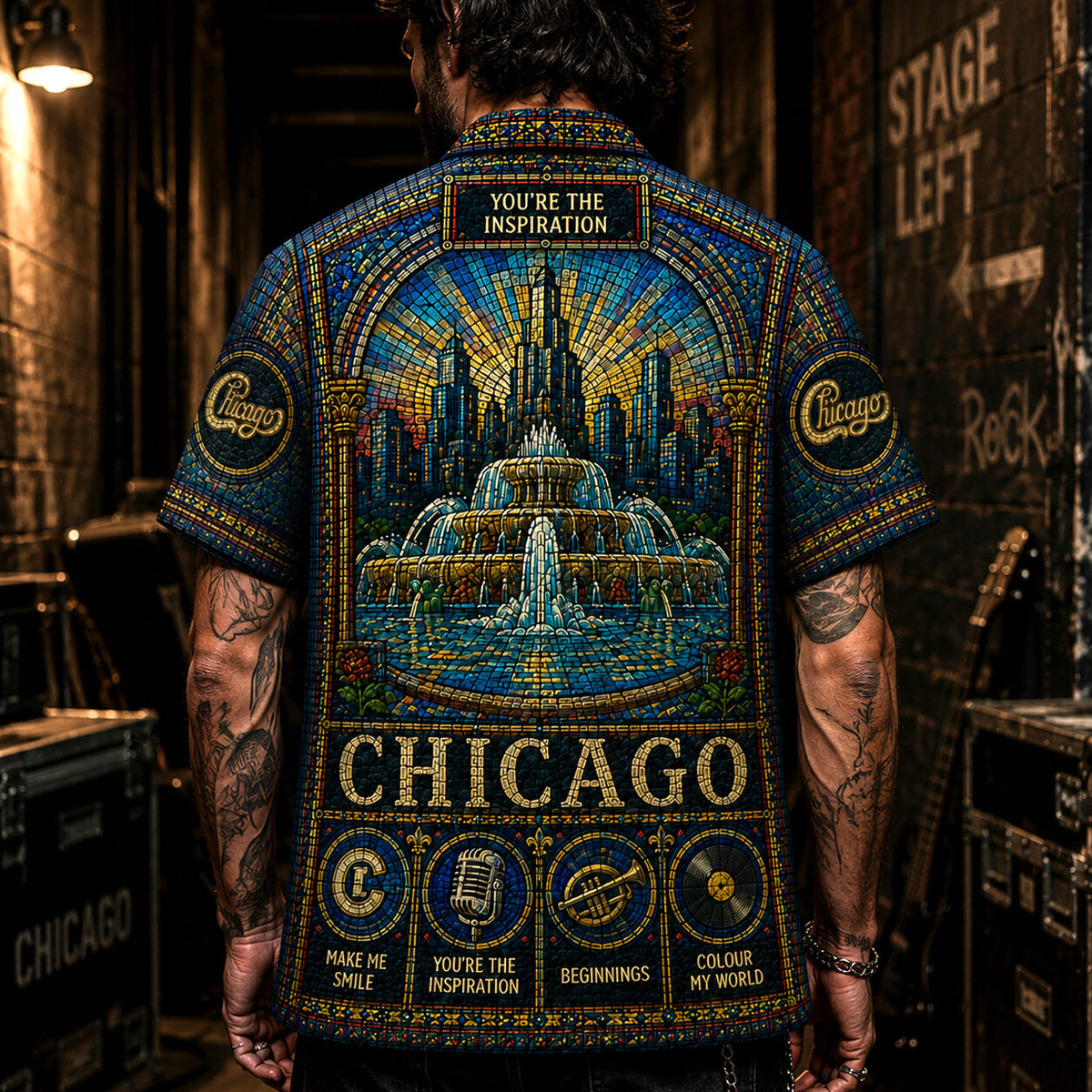 Chicago Band Hawaiian Shirt, Horn Rock Classics Button Up, Windy City Music Fan Gift