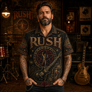 Rush Hawaiian Shirt, Clockwork Angels Button Up, Progressive Rock Collector Gift