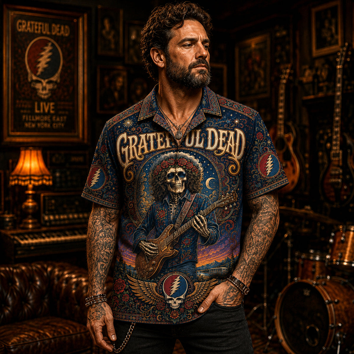 Grateful Dead Hawaiian Shirt, Uncle Johns Band Button Up, Classic Jam Rock Fan Gift