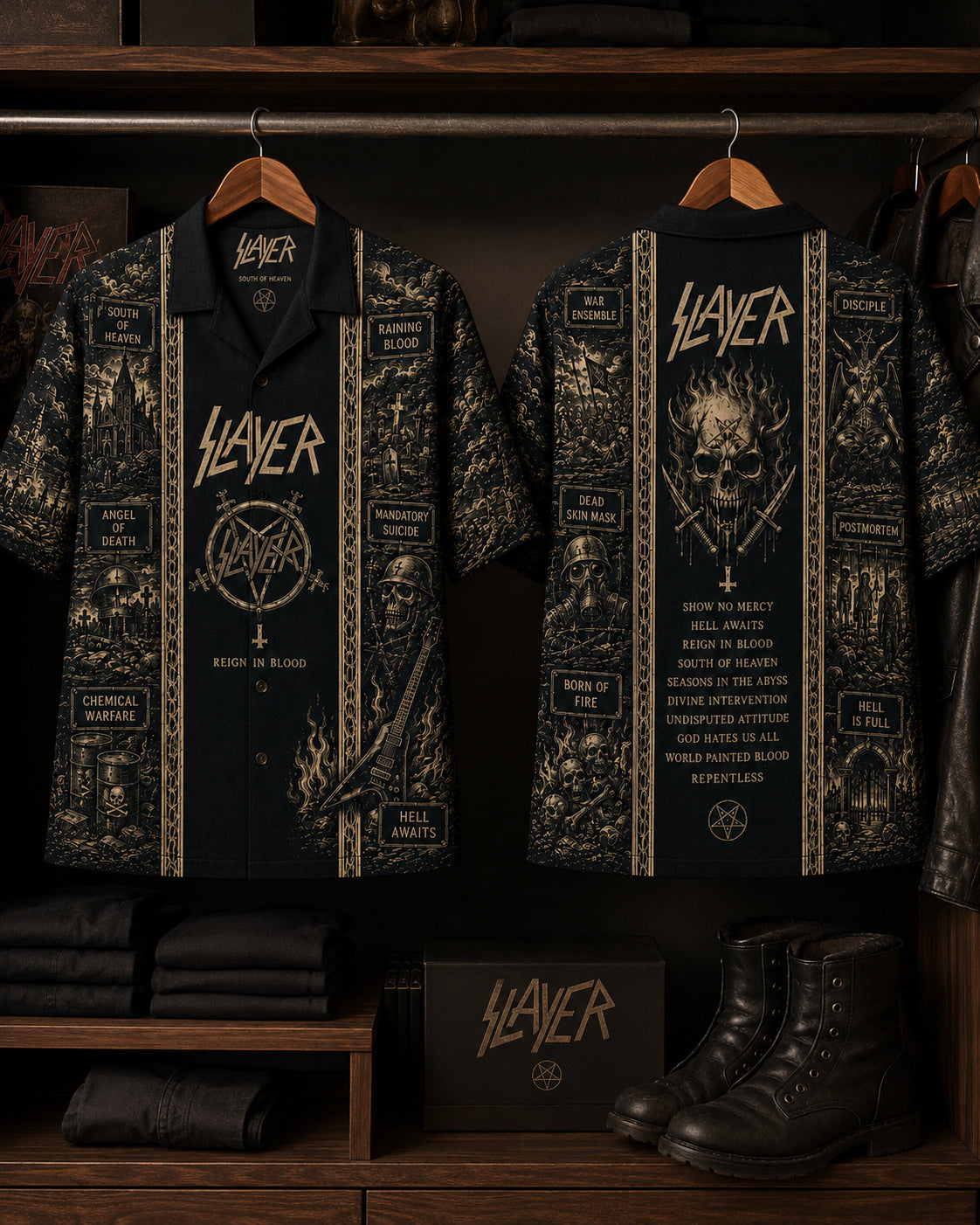 Slayer Luxury Hawaiian Shirt, Stage Ready Rock Button Up, Festival Music Collector Gift