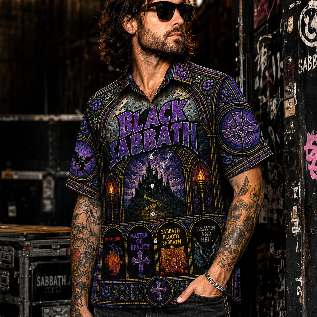Black Sabbath Hawaiian Shirt, Paranoid Doom Metal Button Up, War Pigs Music Fan Gift