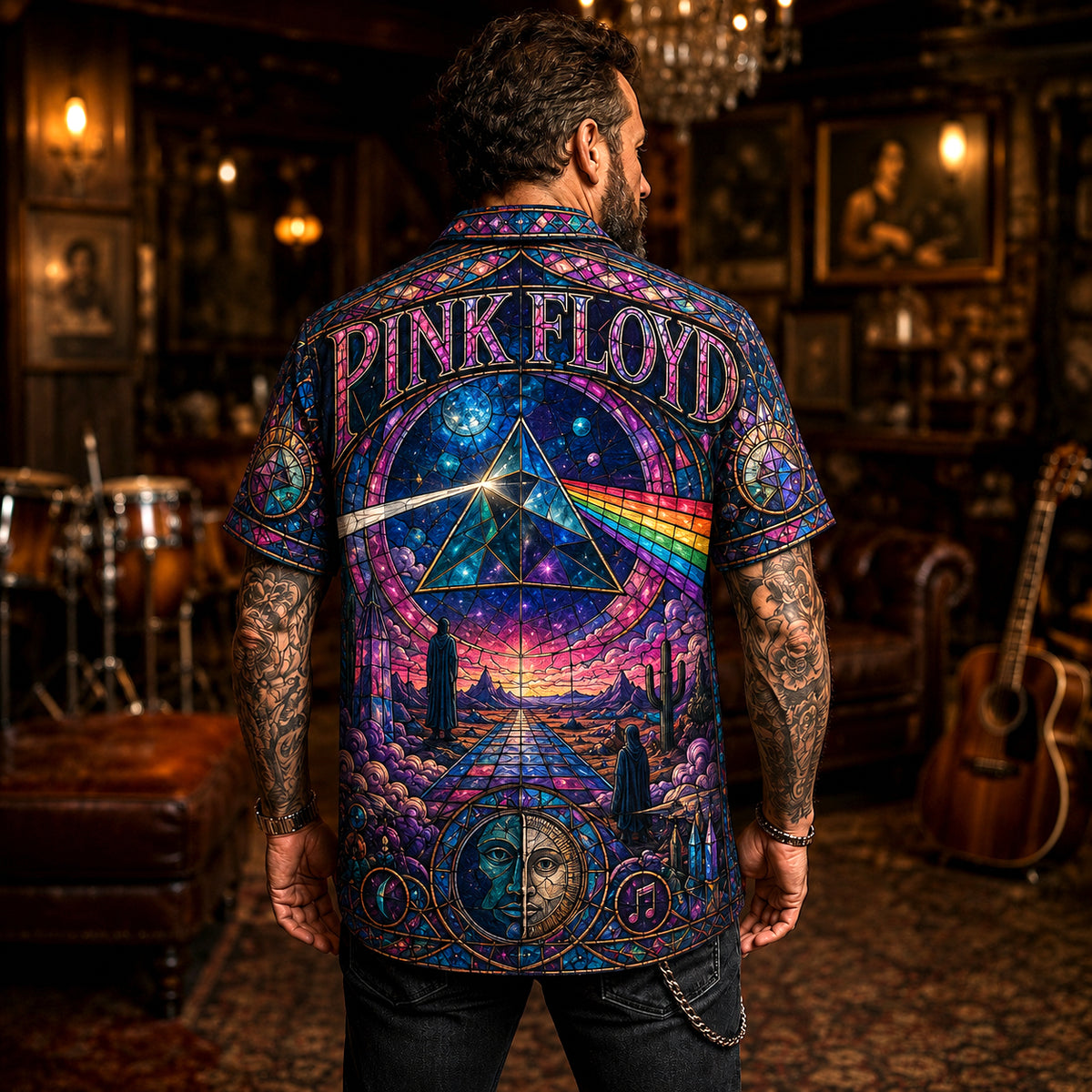 Pink Floyd Hawaiian Shirt, Piper at the Gates Button Up, Psychedelic Music Fan Gift