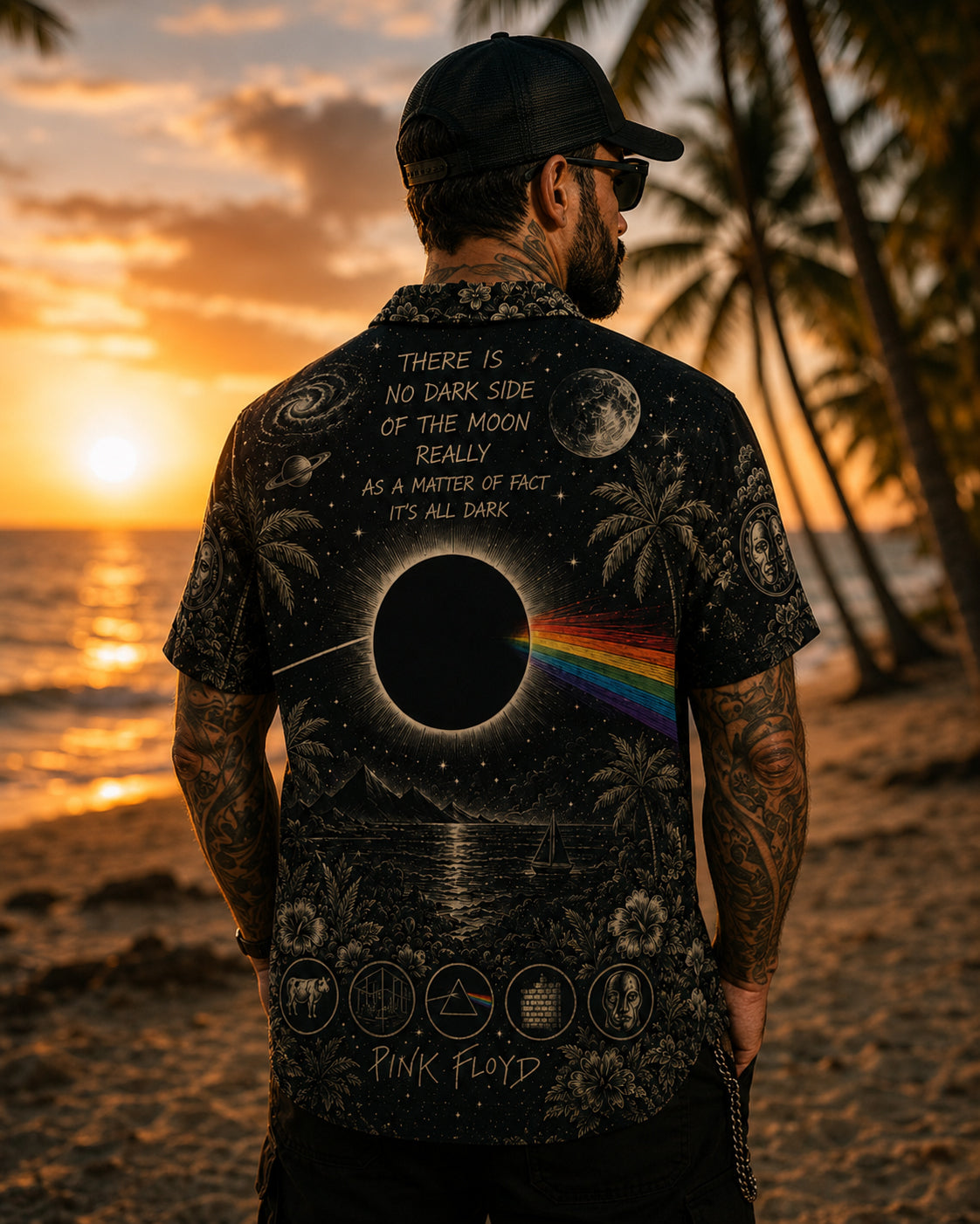 Pink Floyd The Dark Side of the Moon Hawaiian Shirt, Iconic Music Artwork Button Up, Rock Culture Fan Gift