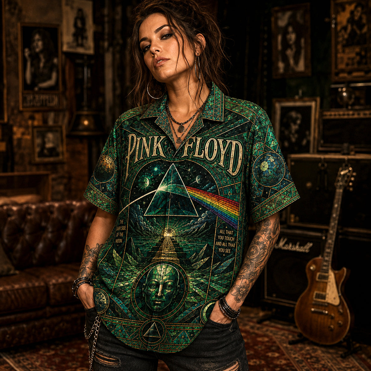 Pink Floyd Hawaiian Shirt, Shine On Prog Rock Button Up, Wish You Were Here Collector Gift
