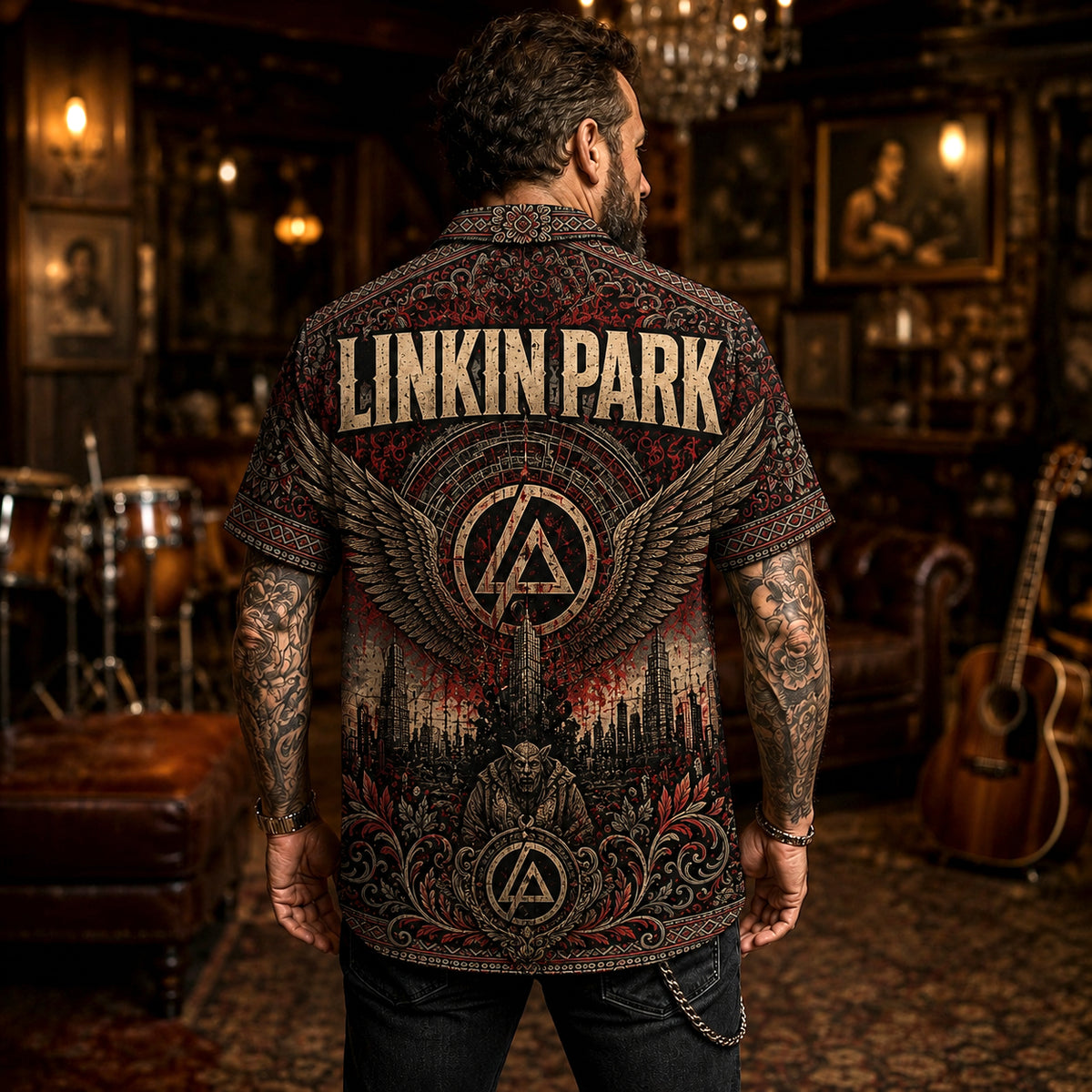 Linkin Park Hawaiian Shirt, In the End Nu Metal Button Up, Hybrid Theory Fan Gift