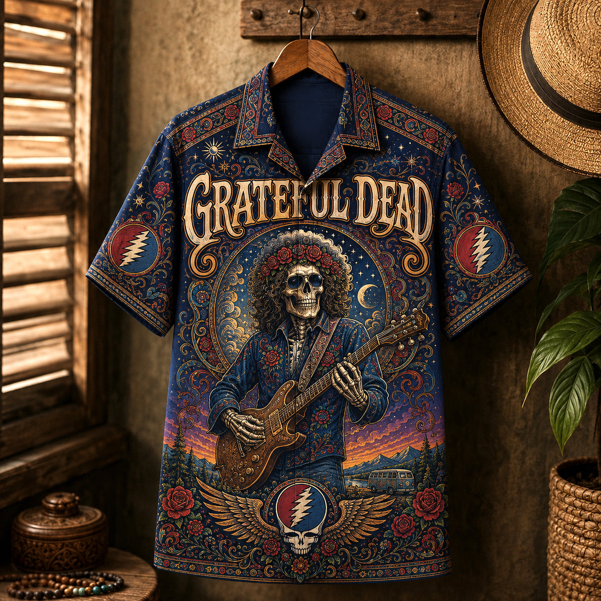 Grateful Dead Hawaiian Shirt, Uncle Johns Band Button Up, Classic Jam Rock Fan Gift