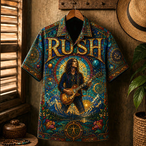 Rush Hawaiian Shirt, Signals Era Prog Button Up, Subdivisions Rock Fan Gift