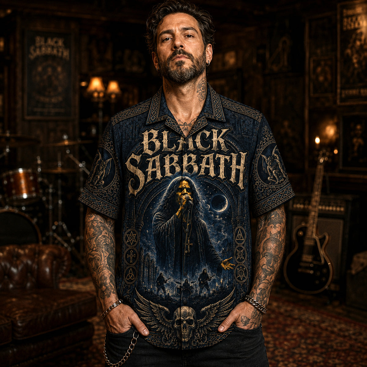 Black Sabbath Hawaiian Shirt, Master of Reality Button Up, Sweet Leaf Metal Fan Gift