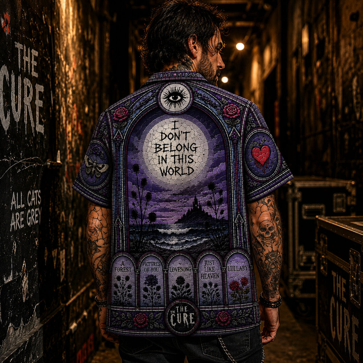 The Cure Gothic Hawaiian Shirt, Disintegration Gothic Rock Button Up, Boys Dont Cry Music Fan Gift