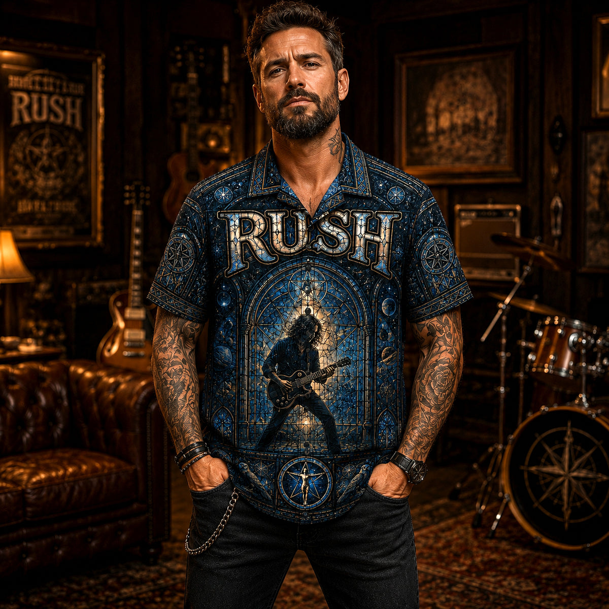 Rush Hawaiian Shirt, Permanent Waves Rock Button Up, Spirit of Radio Fan Gift