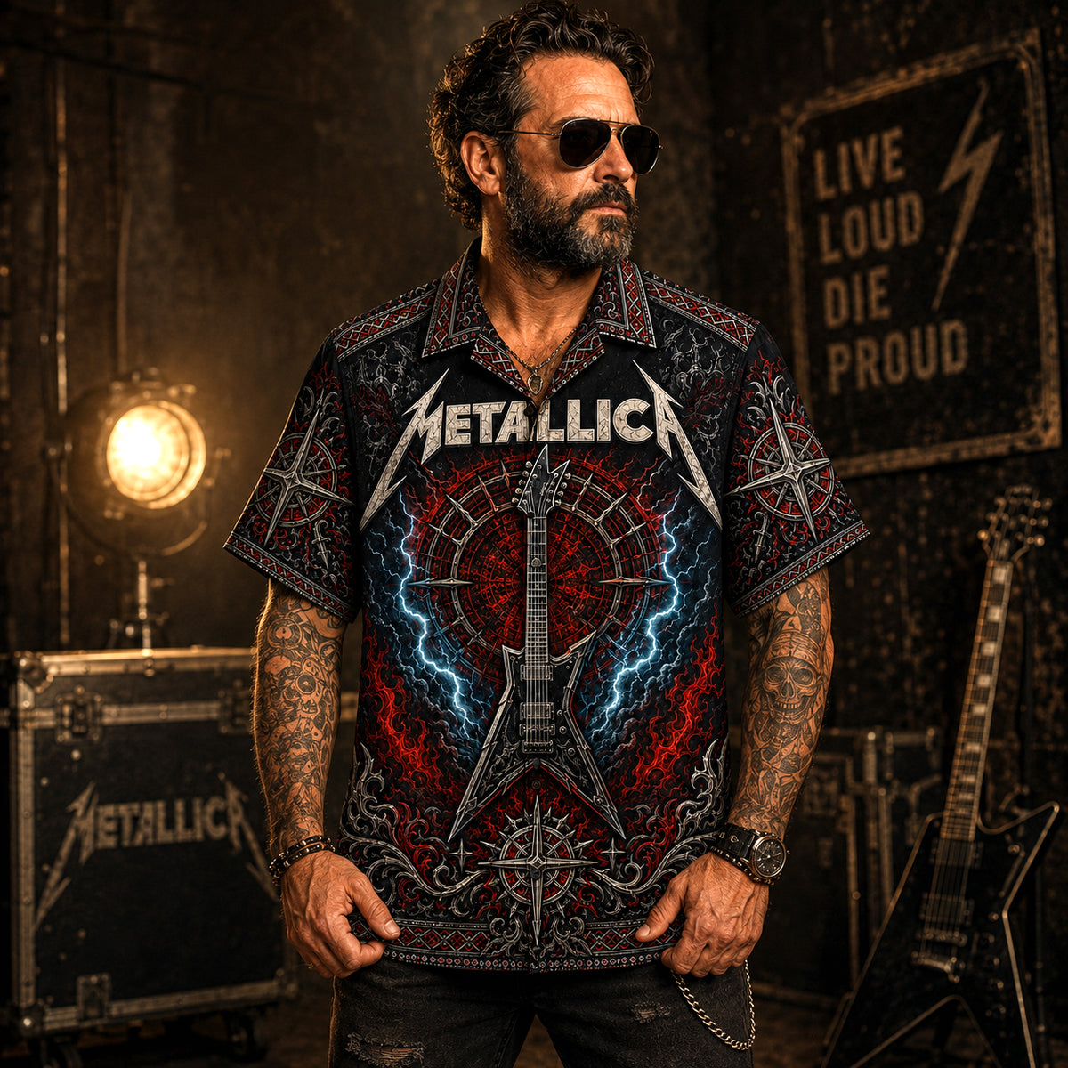 Metallica Hawaiian Shirt, One Thrash Metal Button Up, Justice Era Music Fan Gift