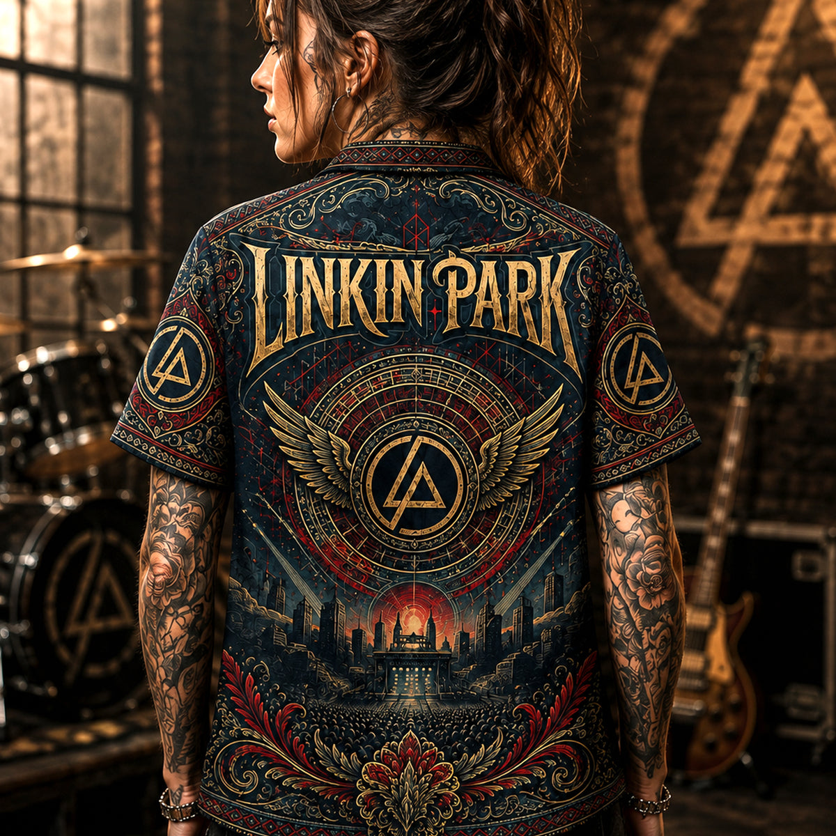 Linkin Park Hawaiian Shirt, One More Light Button Up, Modern Rock Fan Gift
