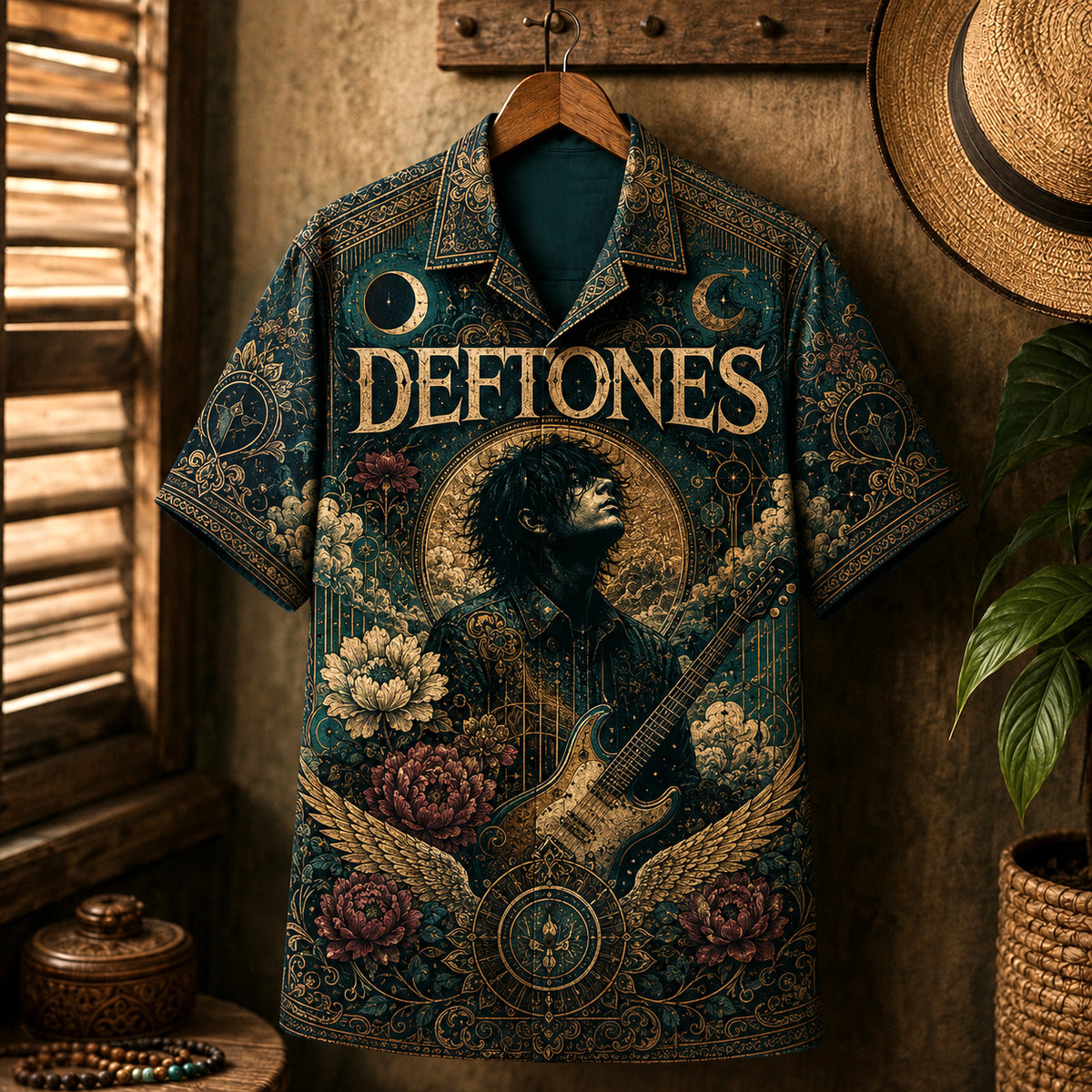 Deftones Hawaiian Shirt, Saturday Night Wrist Button Up, Cherry Waves Music Fan Gift