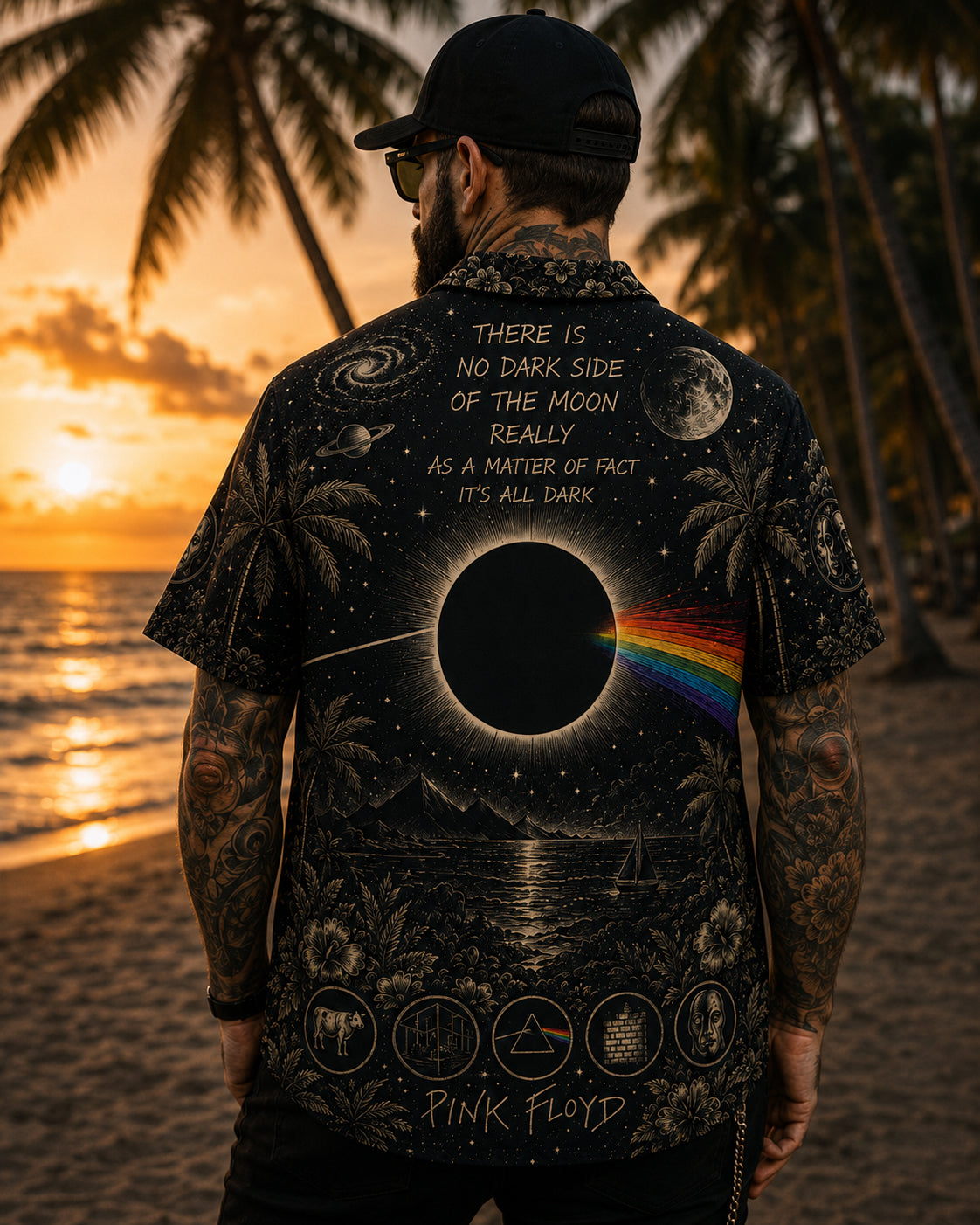 Pink Floyd The Dark Side of the Moon Hawaiian Shirt, Iconic Music Artwork Button Up, Rock Culture Fan Gift