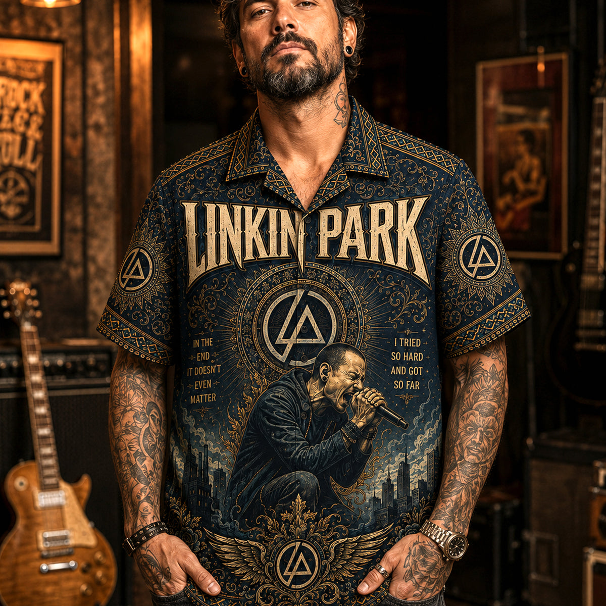 Linkin Park Hawaiian Shirt, Minutes to Midnight Button Up, What Ive Done Fan Gift