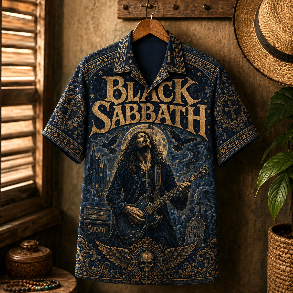 Black Sabbath Hawaiian Shirt, Sabbath Bloody Sabbath Button Up, Doom Rock Collector Gift