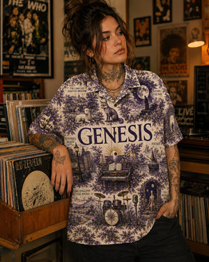 Genesis Hawaiian Shirt, Invisible Touch Prog Pop Button Up, Phil Collins Era Fan Gift