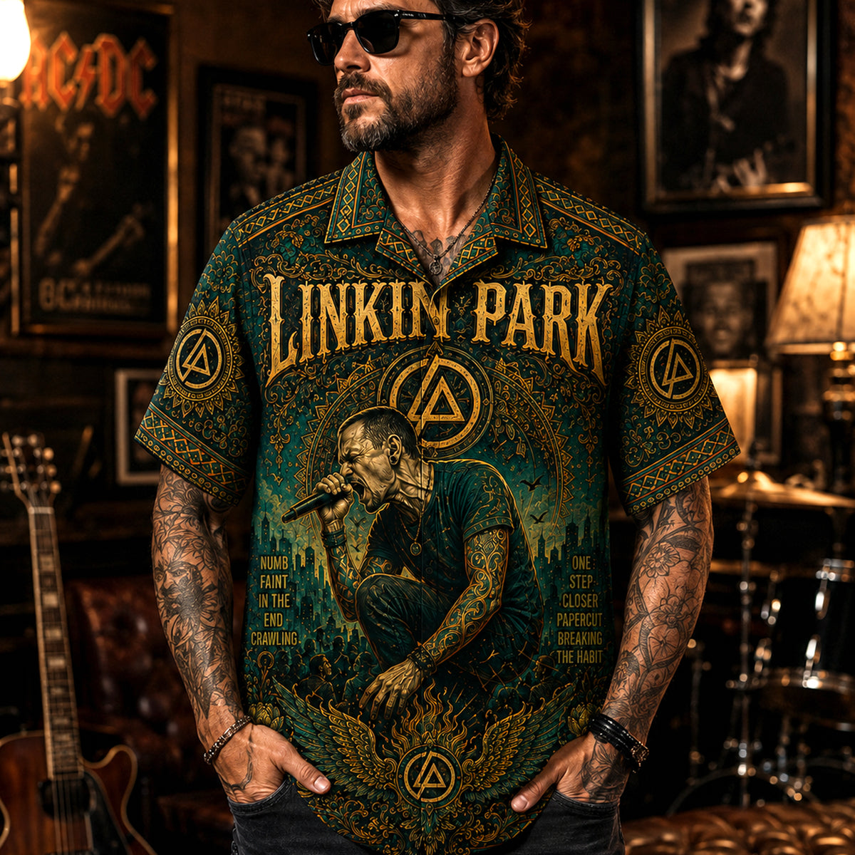 Linkin Park Hawaiian Shirt, A Thousand Suns Button Up, Alternative Rock Collector Gift