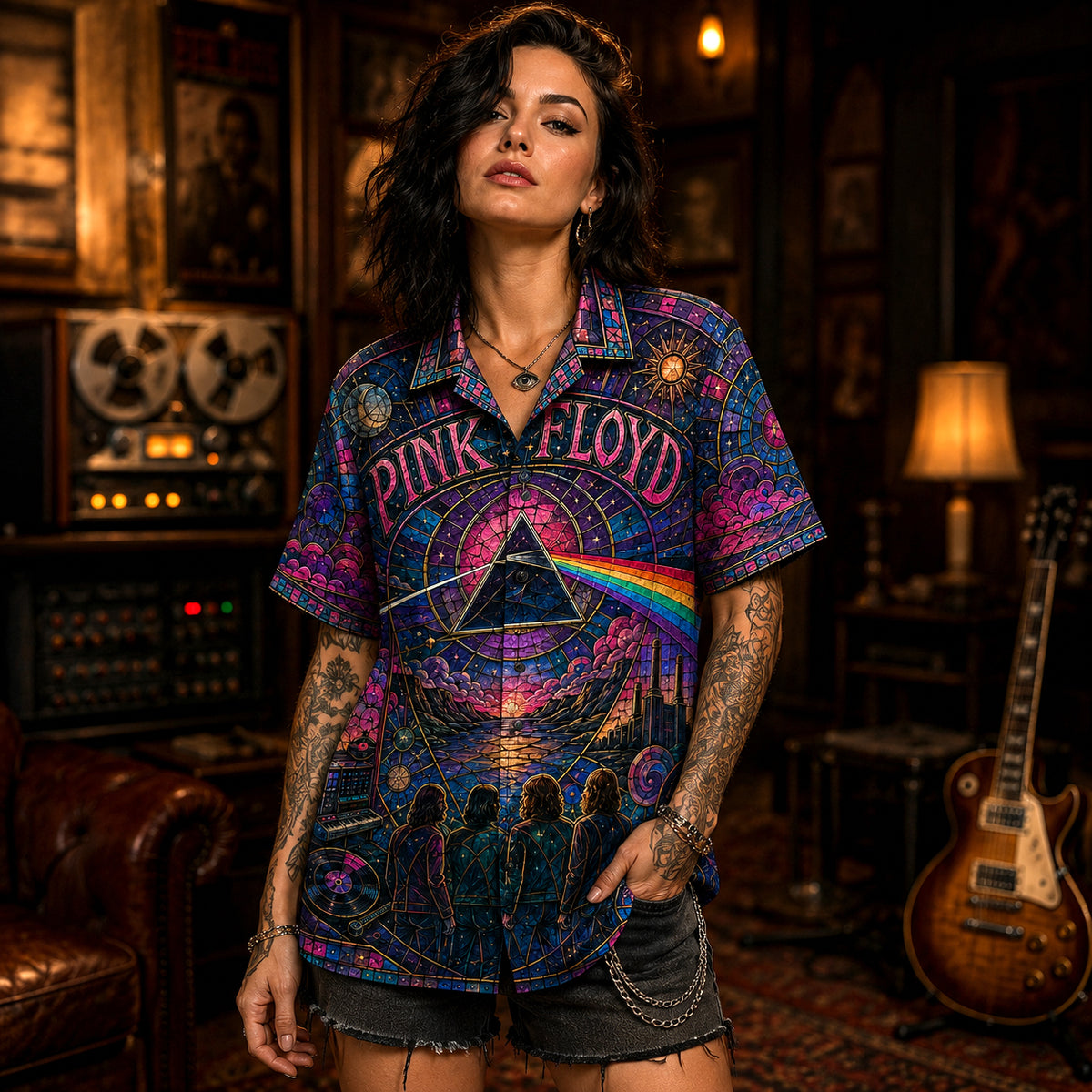 Pink Floyd Hawaiian Shirt, Division Bell Button Up, Classic Album Fan Gift
