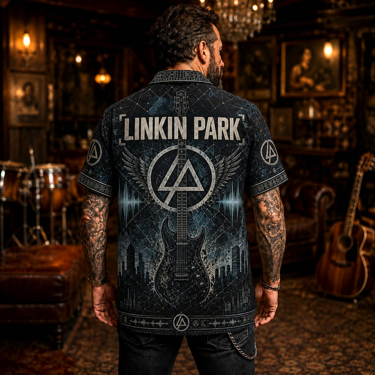 Linkin Park Hawaiian Shirt, Papercut Alternative Button Up, Hybrid Theory Collector Gift