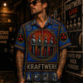 Kraftwerk Hawaiian Shirt, Autobahn Electronic Button Up, The Robots Synth Music Fan Gift