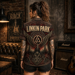 Linkin Park Hawaiian Shirt, In the End Nu Metal Button Up, Hybrid Theory Fan Gift